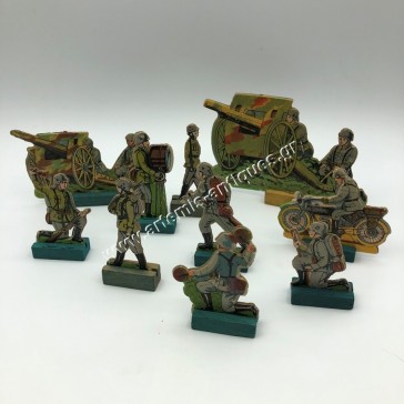 German Double Sided Lithograph on Cardboard Soldiers 1940's Era 2