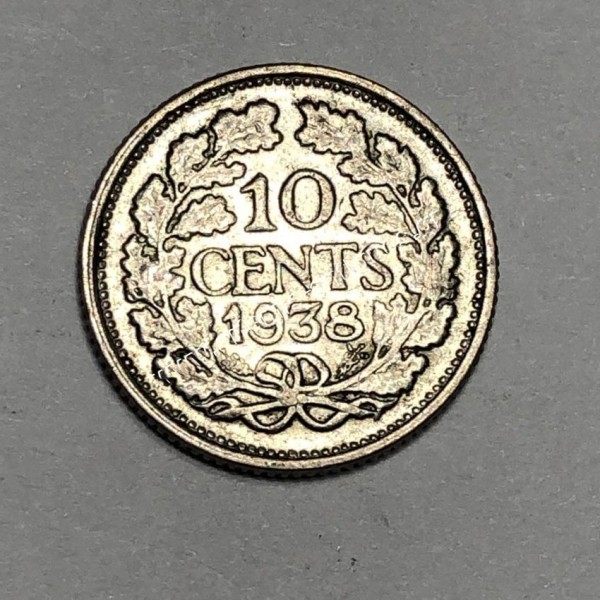 10 Cents 1938 Wilhelmina Netherlands
