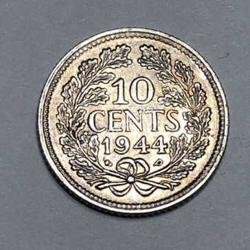 10 Cents 1944 P Wilhelmina Netherlands 2