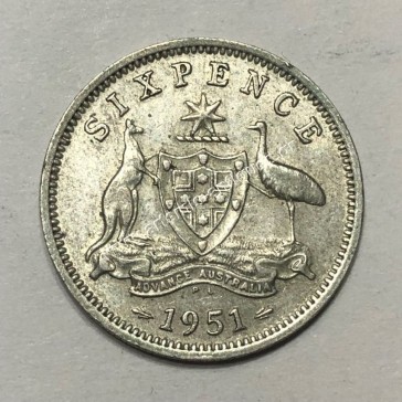 6 Pence 1951 PL George VI Αυστραλία 2