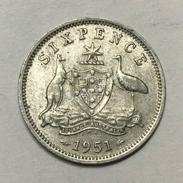 6 Pence 1951 PL George VI Αυστραλία