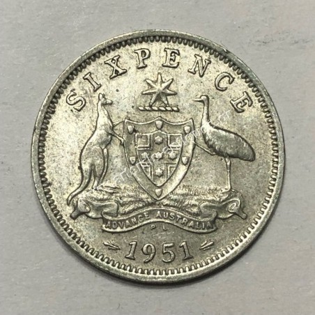 6 Pence 1951 PL George VI Αυστραλία