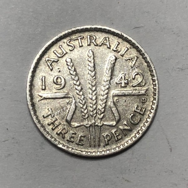 3 Pence 1942 D George VI Australia