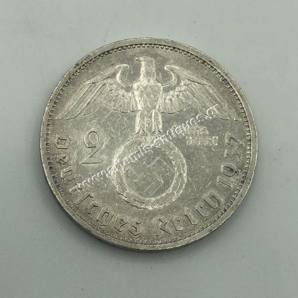 2 Marks 1937 F Paul von Hindenburg Γερμανία