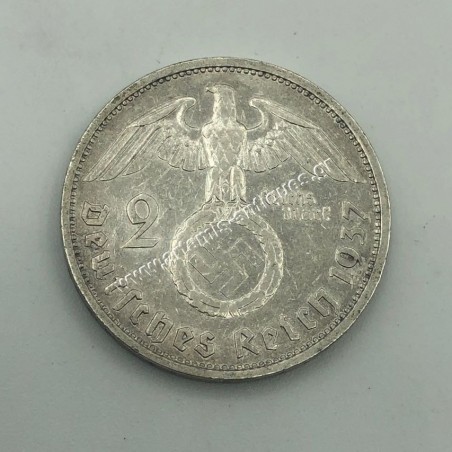 2 Marks 1937 F Paul von Hindenburg Γερμανία