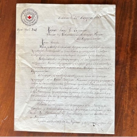 Greek Red Cross Letter to Georgios Christakis Zografos 1914