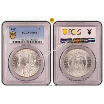 1 Dollar 1882 PCGS MS64 Morgan