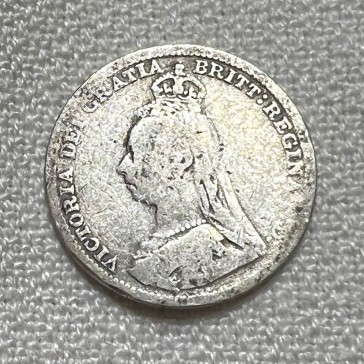 3 Pence 1893 "Closed 3" Jubilee Head Victoria United Kingdom