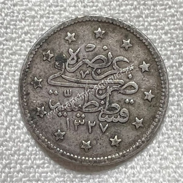 2 Kurus 1327/1910 Mehmed V Ottoman Empire