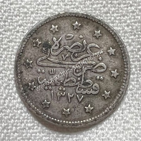 2 Kurus 1327/1910 Mehmed V Ottoman Empire