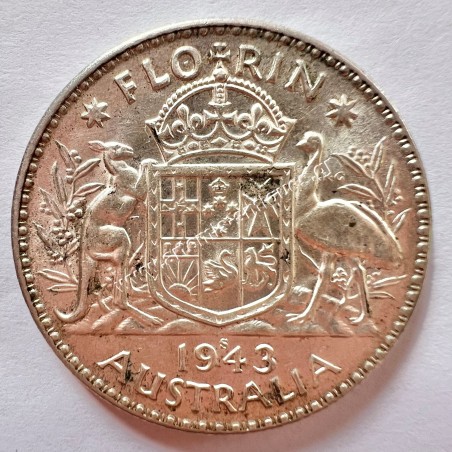 1 Florin 1943 S UNC George VI Αυστραλία