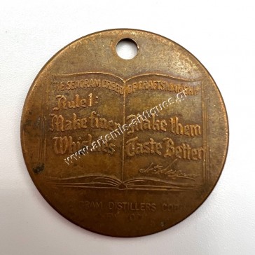 Seagram's 80 Years of Leadership Fine Whiskey Token 1937 2