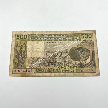 500 Francs 1988 P-106AI West Africa
