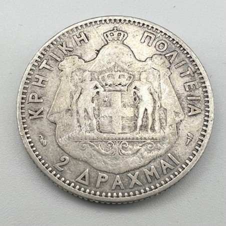 2 Drachmas 1901 Prince George Cretan State