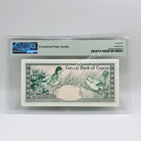10 Pounds 1980-85 P-48b PMG Extremely Fine 45 EPQ Cyprus