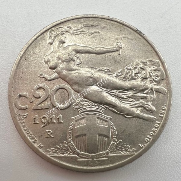 20 Centesimi 1911 AU-UNC Vittorio Emanuele III Ιταλία