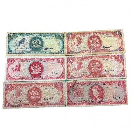 1 Dollar and 5 Dollars Trinidad and Tobago