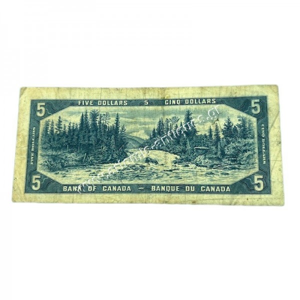 5 Dollars 1954 P-77b Elizabeth II Καναδάς