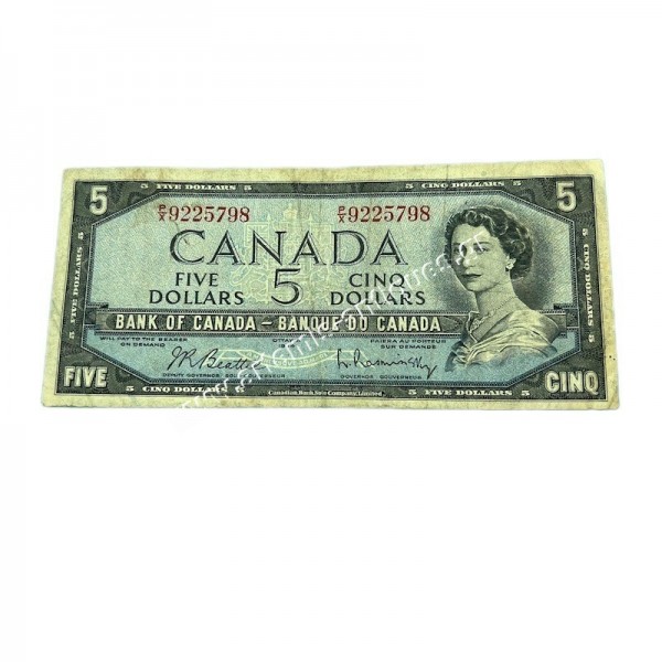 5 Dollars 1954 P-77b Elizabeth II Canada