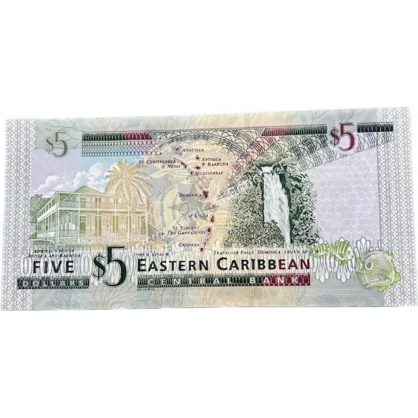 5 Dollars 2008 P-47a Elizabeth II Πολιτείες της Ανατολικής Καραϊβικής