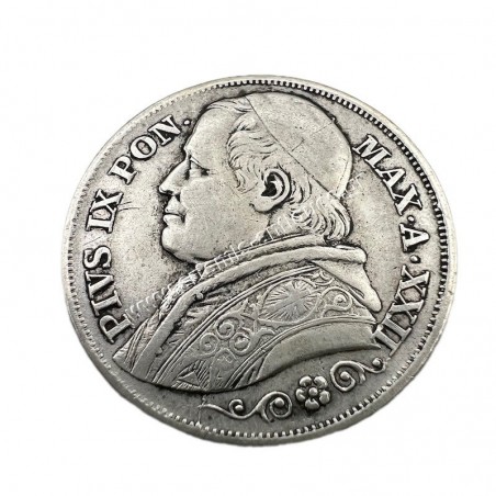 2 Lire 1868 XXII Pius IX Παπικά Κράτη