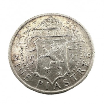 9 Piastres 1921 George V Cyprus 2