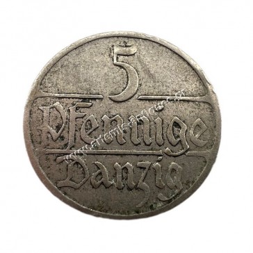 5 Pfennige 1923 Free City of Danzig Poland 2