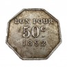 50 Centimes 1892  Société Coopérative du Canal de Suez Abdul Hamid II Token Egypt Rare