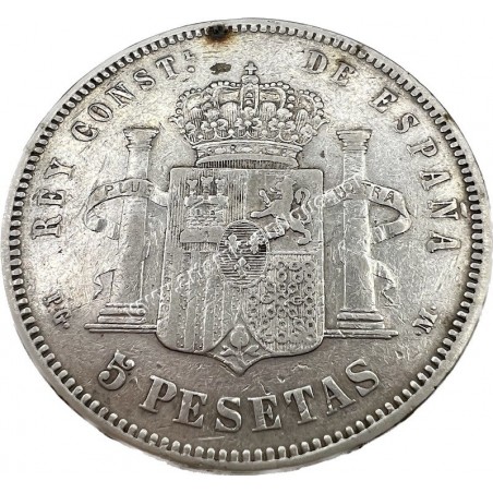 5 Pesetas 1892 Alfonso XIII Spain