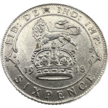6 Pence 1918 George V United Kingdom 2