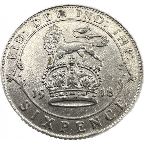 6 Pence 1918 George V Ηνωμένο Βασίλειο