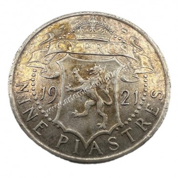 9 Piastres 1921 George V Κύπρος 2