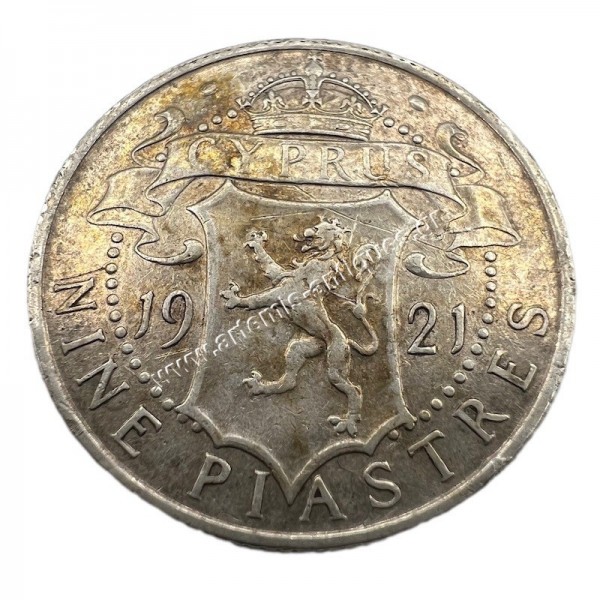 9 Piastres 1921 George V Cyprus