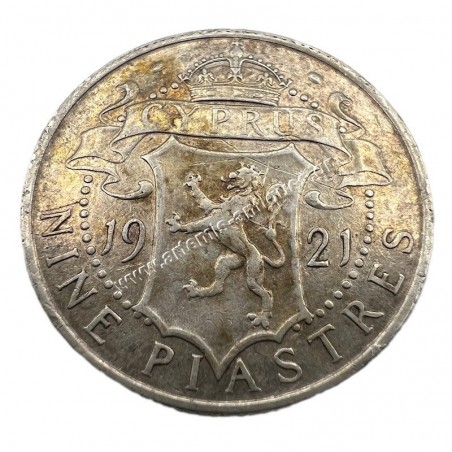 9 Piastres 1921 George V Cyprus