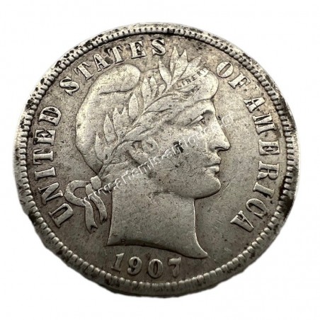 1 Dime 1907 Barber Dime