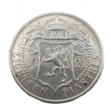 18 Piastres 1921 George V Cyprus 2