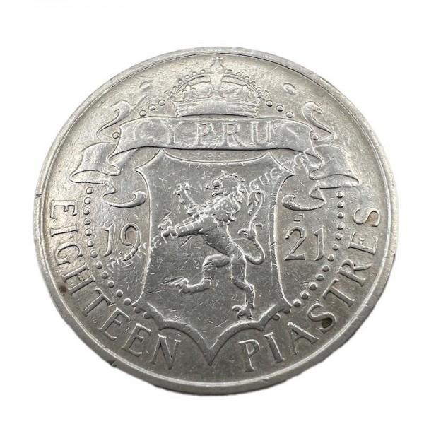 18 Piastres 1921 George V Cyprus