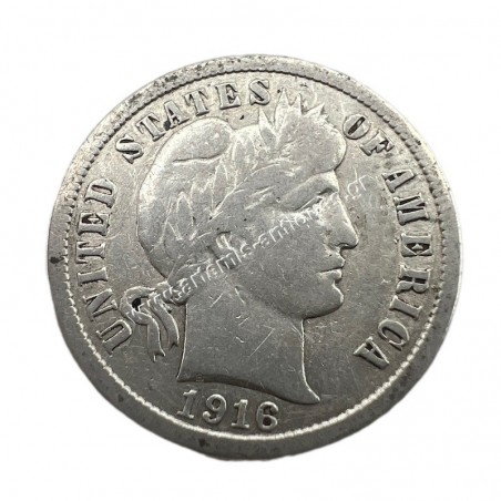 10 Cents 1916 Barber Dime