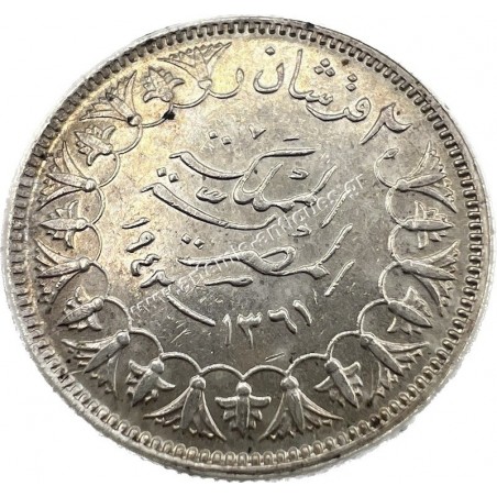2 Piastres/Qirsh 1361/1942 AU Farouk Αίγυπτος