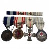 Greek Red Cross Bar of 4 Medals and the Ribbon Bar WW2