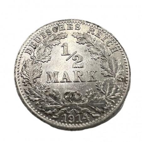 1/2 Mark 1914 A Wilhelm II Germany