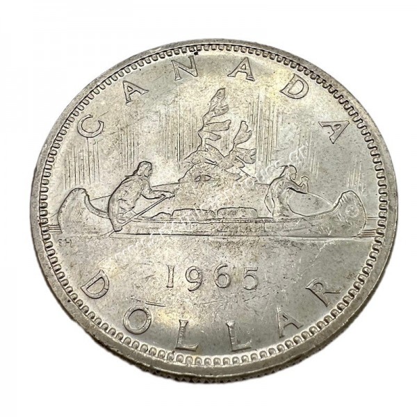 1 Dollar 1965 Type B2 Large Beads UNC Elizabeth II Canada
