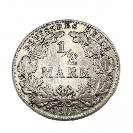 1/2 Mark 1906 D Wilhelm II Germany