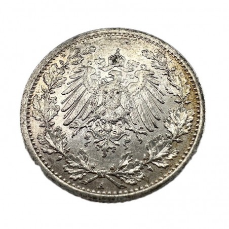1/2 Mark 1913 A AU Wilhelm II Germany