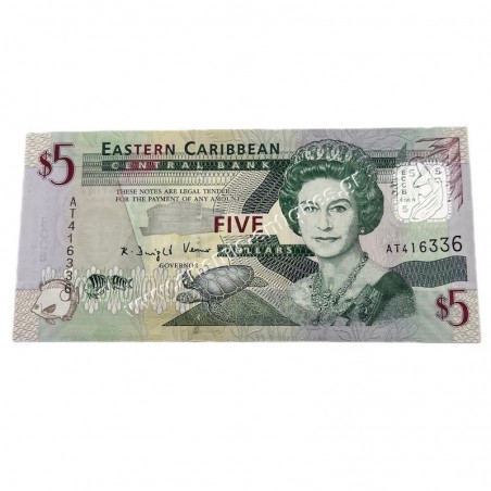 5 Dollars 2008 P-47a Elizabeth II Πολιτείες της Ανατολικής Καραϊβικής