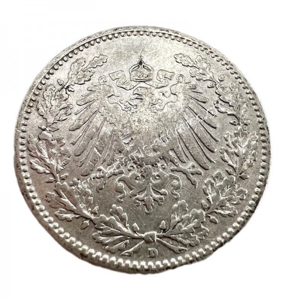 1/2 Mark 1905 D Wilhelm II Germany