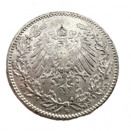 1/2 Mark 1905 D Wilhelm II Germany