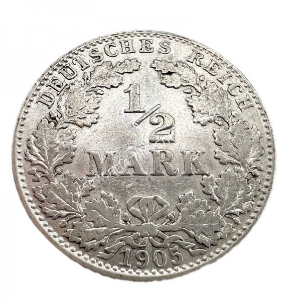 1/2 Mark 1905 D Wilhelm II Germany