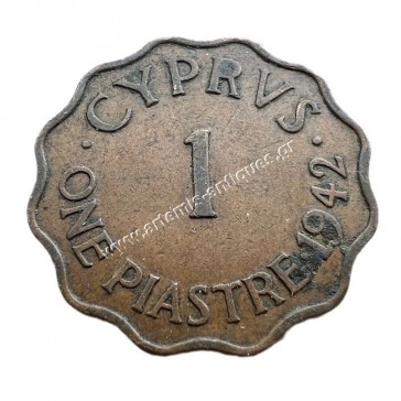 1 Piastre 1942 George VI Κύπρος 2