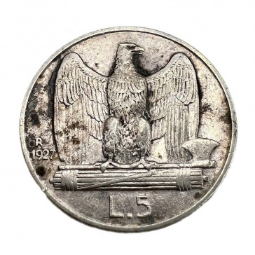 5 Lire 1927 Vittorio Emanuele III Italy 2